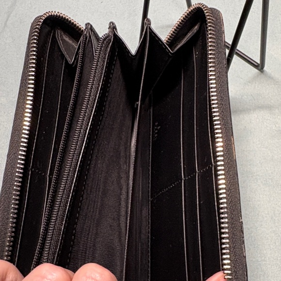 Gucci GG Supreme Web Zip Around Wallet Black Grey Blue Red Stripe GUC - Picture 9 of 12